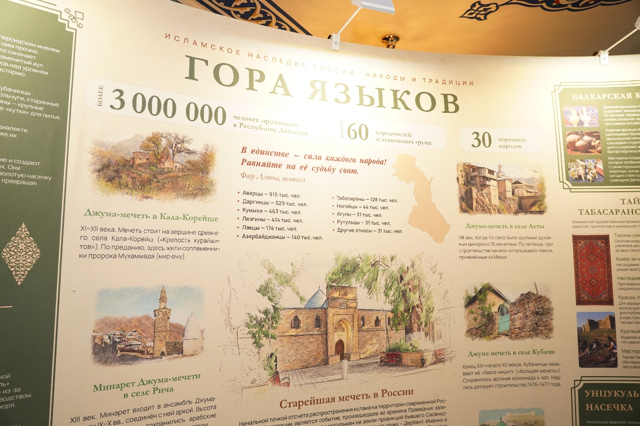 Экспозиция Республики Дагестан представлена в рамках выставки «Исламское наследие России: народы и традиции» в Московской Соборной мечети